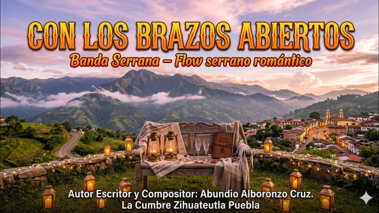 CON LOS BRAZOS ABIERTOS ABUNDIO ALBORONZO CRUZ Autor, Escritor y Compositor 