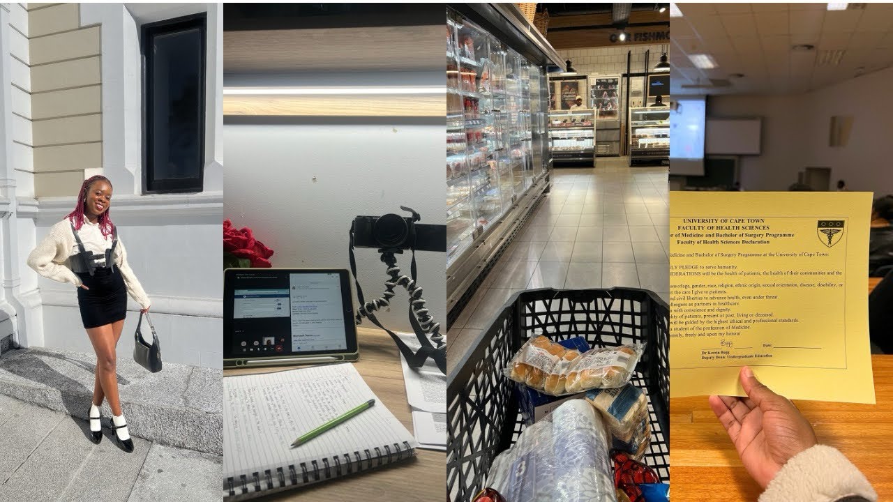 uct uni diary EP1 vlog: oath taking , white coat ceremony, sushi , gym , grocery shopping & haul