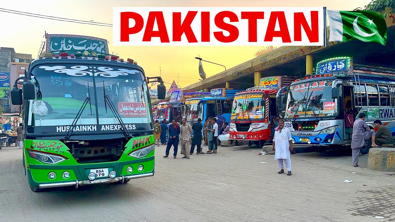 LAHORE, PAKISTAN BUS STAND STREET WALK | REAL PAKISTANI DAILY LIFE & LOCAL TRANSPORT