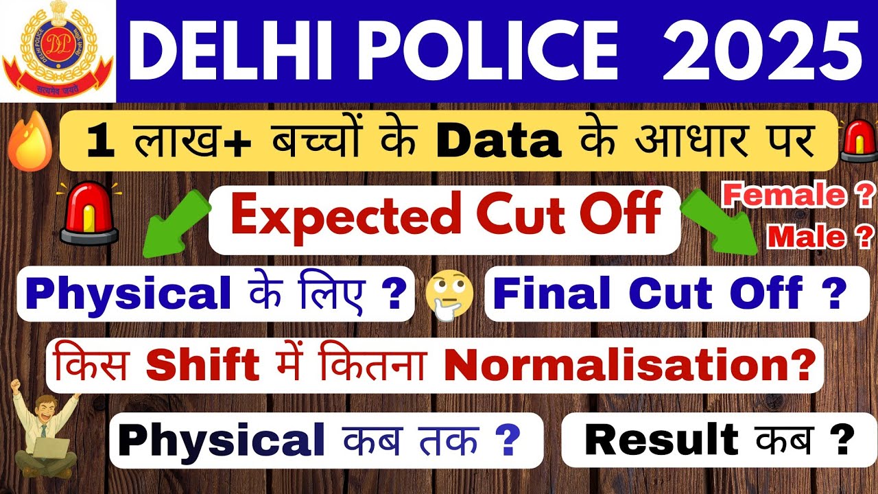 Delhi Police Constable 2025 Expected Cut Off 🔥 | DP Toughest shift | Dp Constable 2025 Result Date 