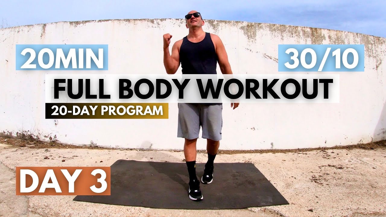 HIIT Full Body Workout 20 Min / TABATA 30/10 / 20-Day Program DAY 3