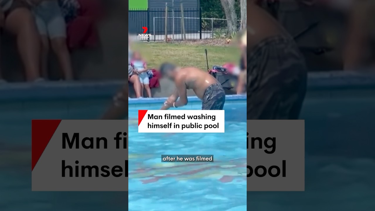 Man filmed washing himself in public pool
