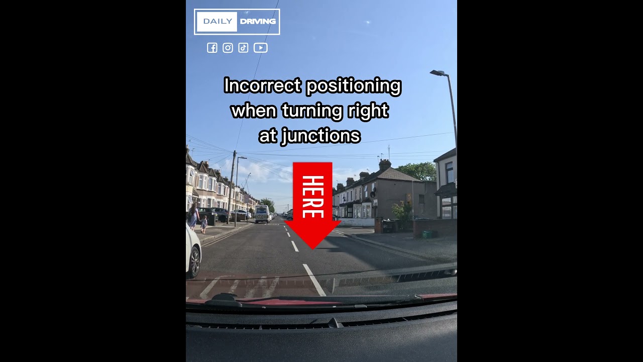 Incorrect positioning when turning right at junctions.
