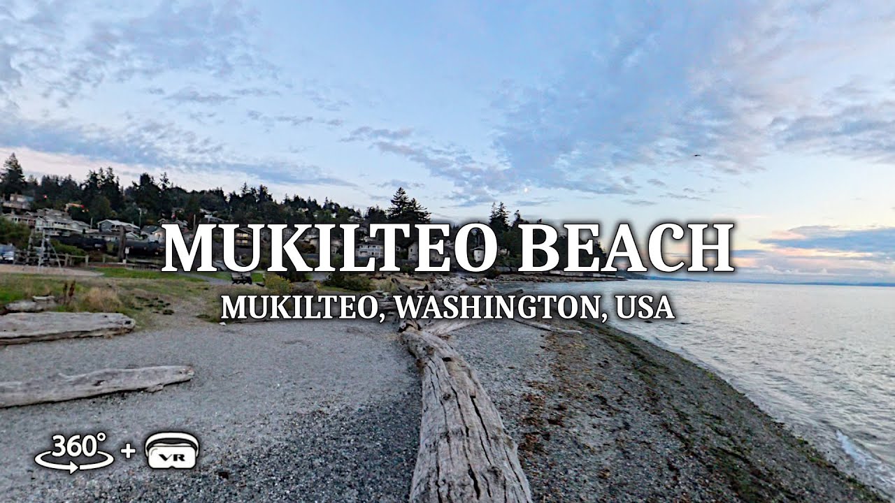 Explore a 360° immersive VR experience of Mukilteo Beach in Mukilteo, Washington, USA!