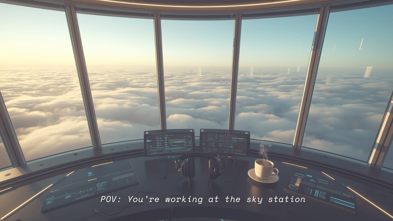 POV: You're working at the Sky Station ☁️ Sci-Fi Chill Focus Music for Study & Work