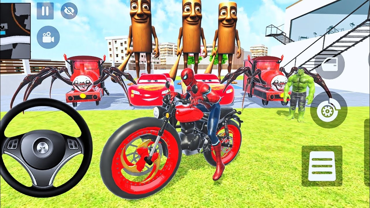 💥Spiderman,huk and mc Queen🦚stole the car from the🎉franklin car🤯showroom and 😲escaped from police🚨