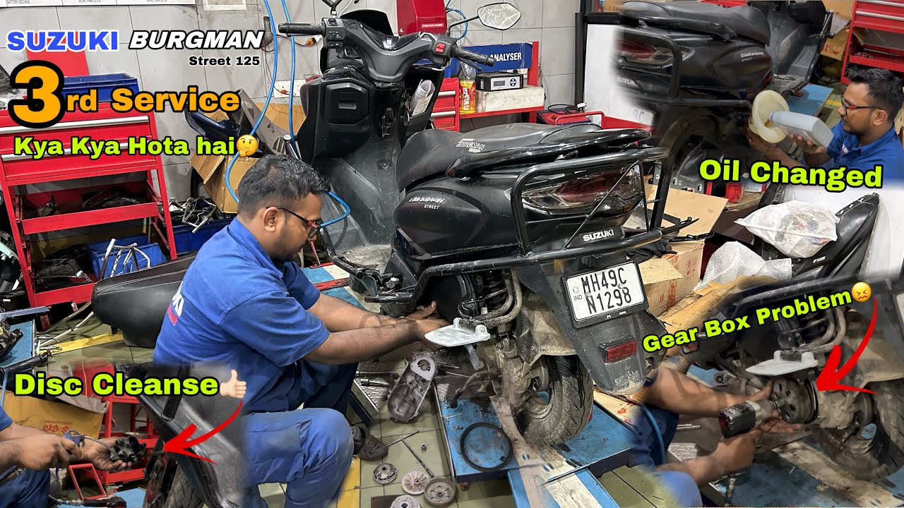 Suzuki Burgman 3rd Servicing Me Kya Kya Hota hai🤔