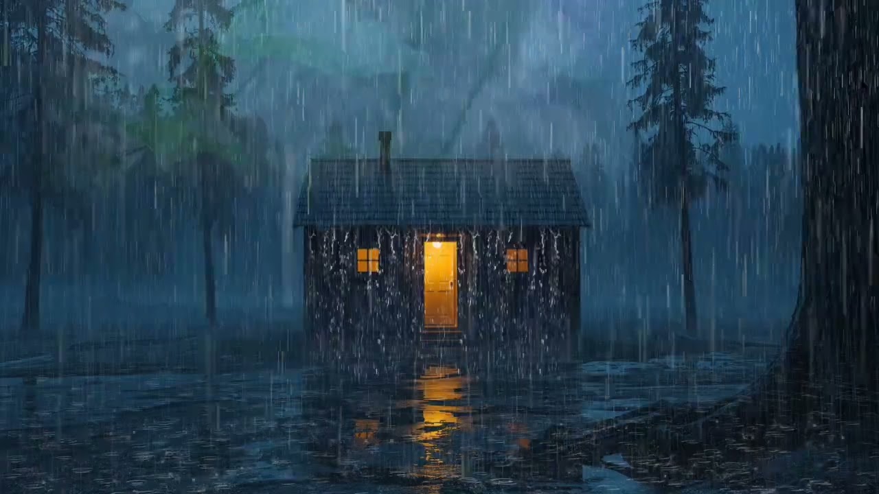 Soothing Rain in the Dark Forest for Peaceful and Restful Sleep