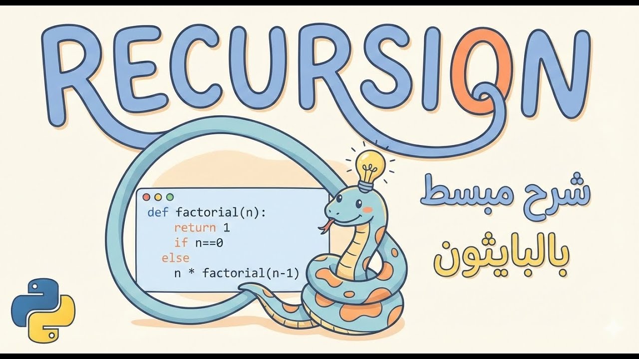 شرح ال recursion + مسائل متنوعة بلغة البايثون