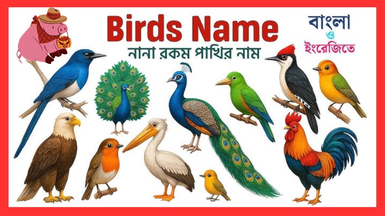 Birds Name, 80 birds name, birds name with spelling pictures | পাখির নাম @Shahanazkidsschool