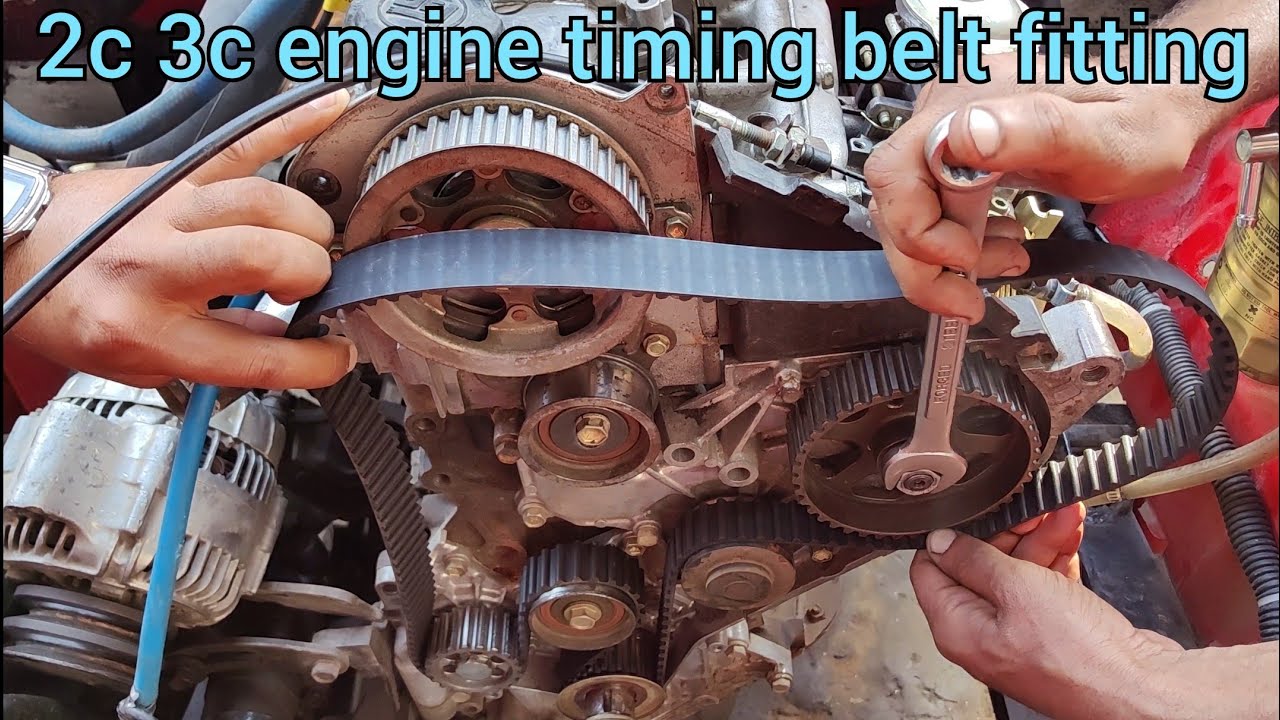 how to toyota 2c engine timing belt install _ 2c engine timing mark