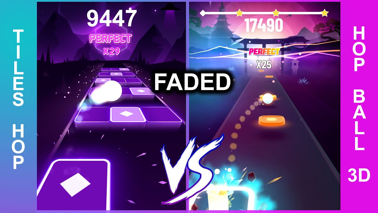 Tiles Hop VS Hop Ball 3D ( Faded )