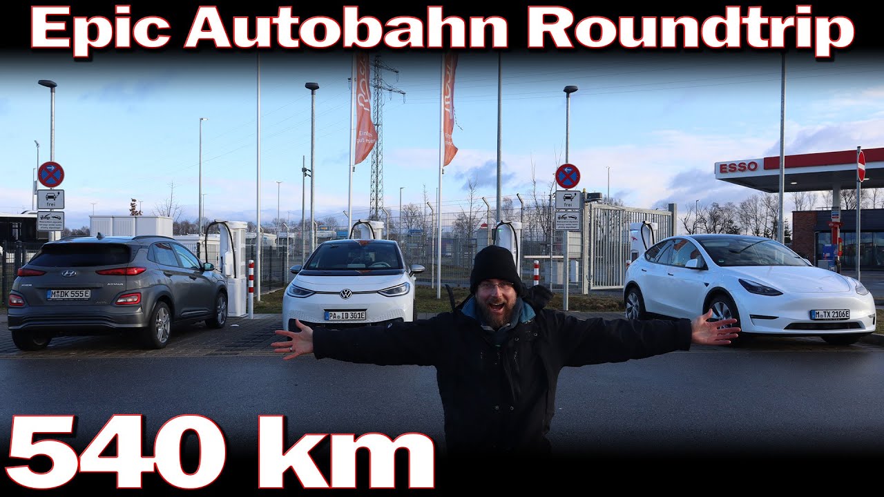 Kona vs Id.3 vs Model Y - Autobahn Roundtrip