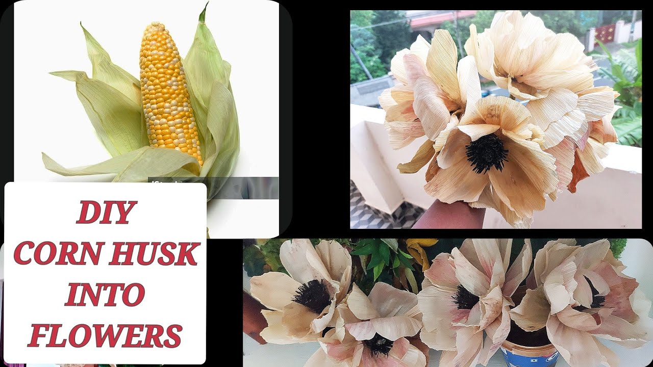 DIY CORN HUSK FLOWERS idea #63