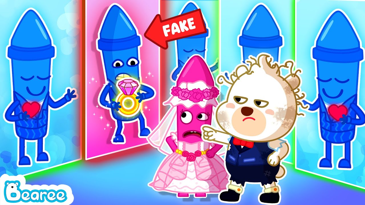 Real vs Fake Crayon, Can Detective Bearee Find The True Groom? Color Story | Bearee Bear Cartoon
