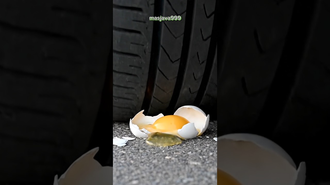 Car Tire Crushes Egg in Slow Motion 🥚🚗 | Satisfying Crush Video 