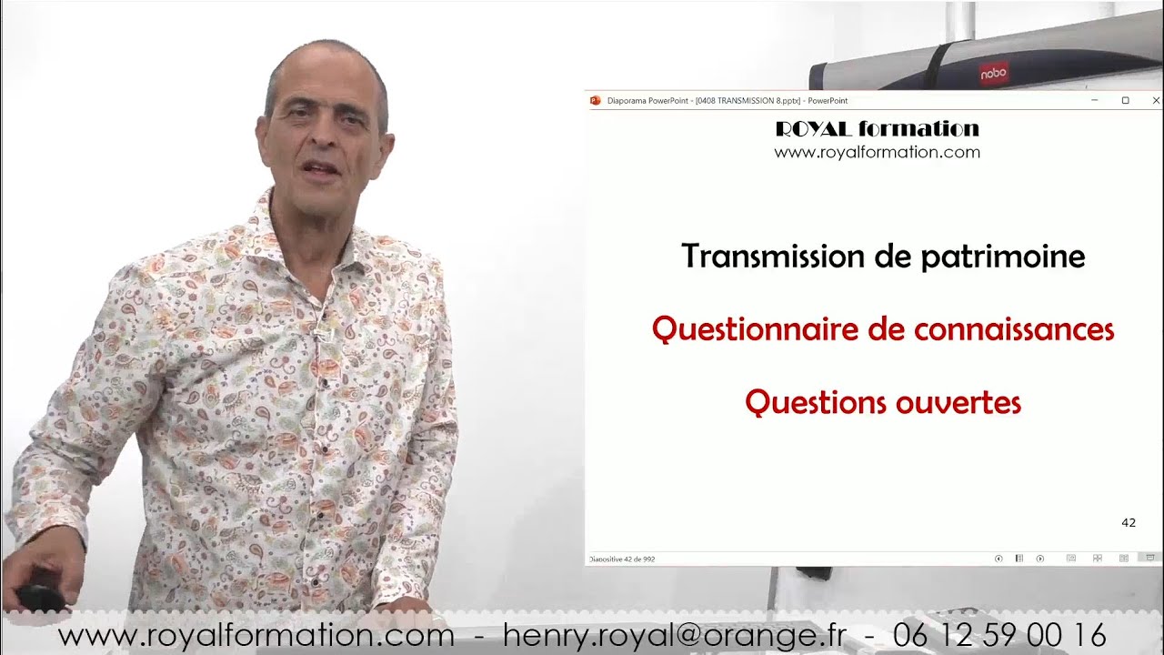 Transmission de patrimoine. Questions-réponses. Henry Royal Youtube