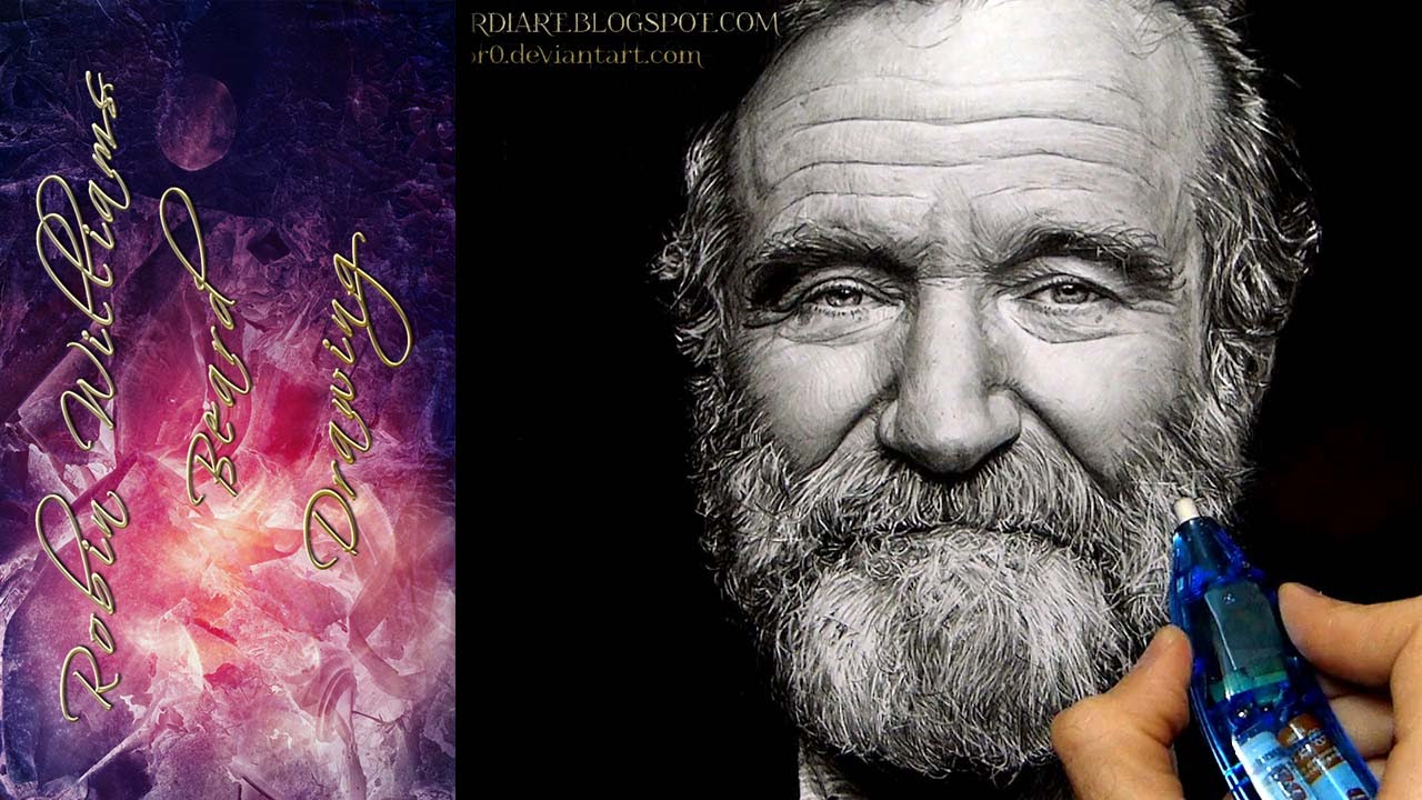 Robin Williams Realistic Beard Drawing #Ambrojordiart