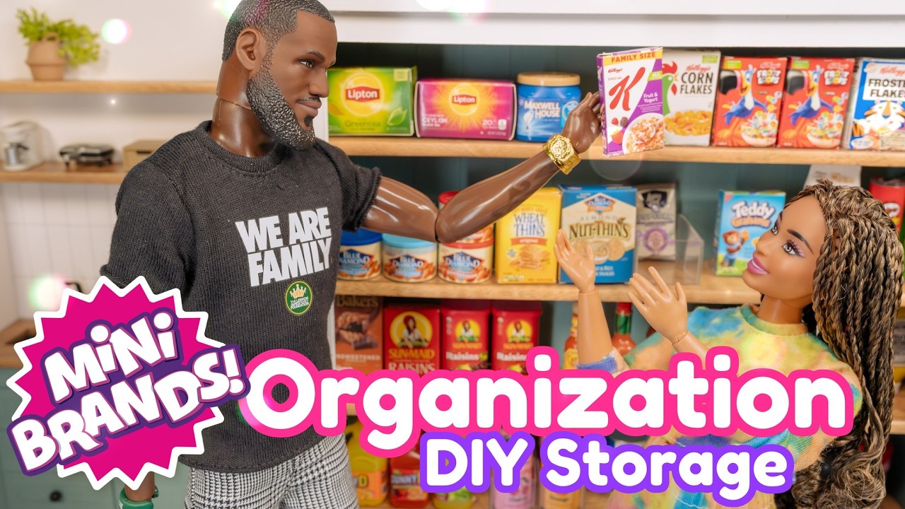 Mini Brands Organization : DIY Storage Idea | Miniature Pantry | LeBron James Barbie