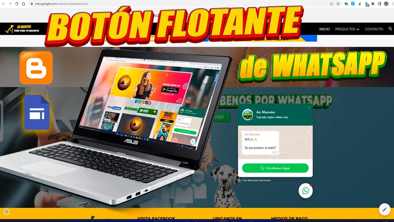 Agregar un BOTÓN FLOTANTE de WHATSAPP en GOOGLE SITES y BLOGGER 2023