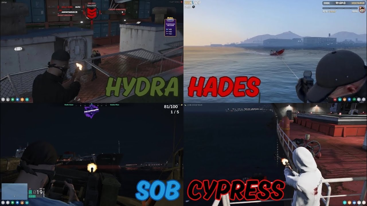 Hydra vs Hades vs SOB vs Manor vs Cypress At The Cargo Ship (Multi POV) | NoPixel 4.0 GTA RP