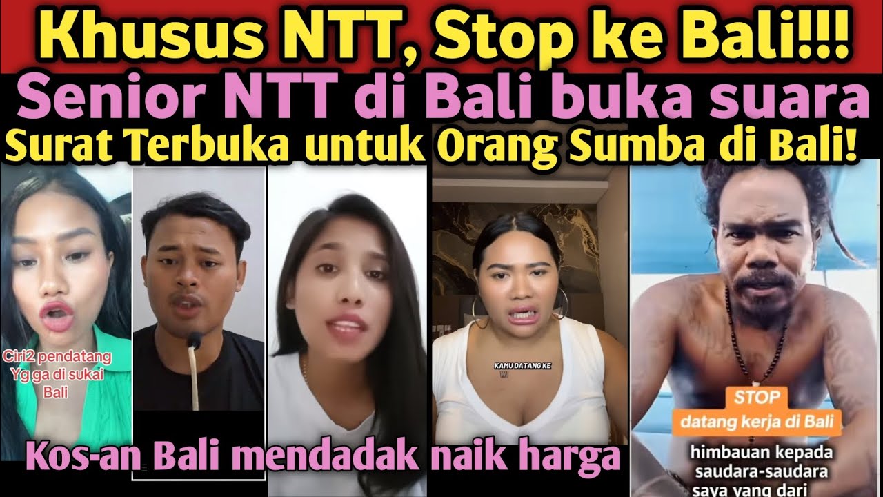 Anak NTT Stop rantau ke Bali! Senior NTT Bali buka suara//Surat Terbuka utk Org Sumba dari Org Sumba