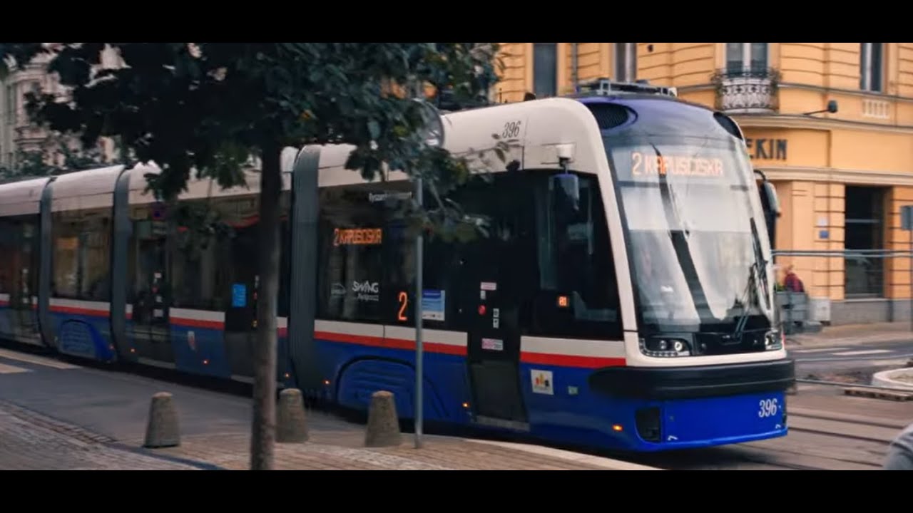 Poland, Bydgoszcz, tram 2 ride from Plac Wolności to Zbożowy Rynek