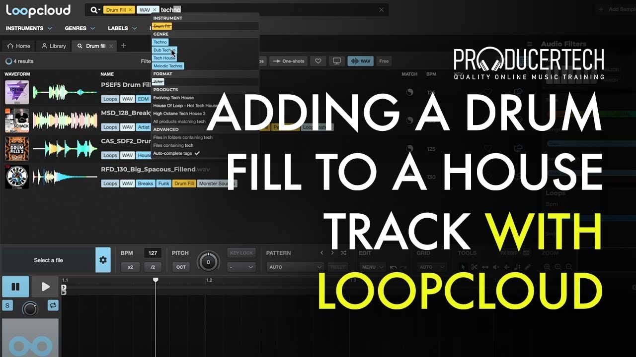 Adding a Drum Fill to a House Track with Loopcloud