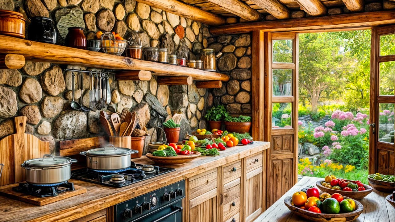 Cozy Country Kitchen | Simmering Soup, Soft Birdsong & Relaxing Cooking Sounds