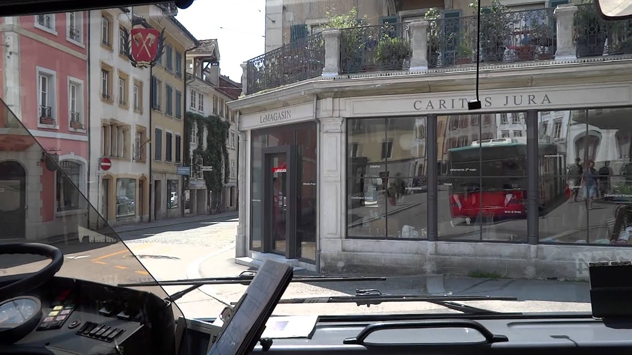 Trolleybus ride in Biel. Swisstrolley 2