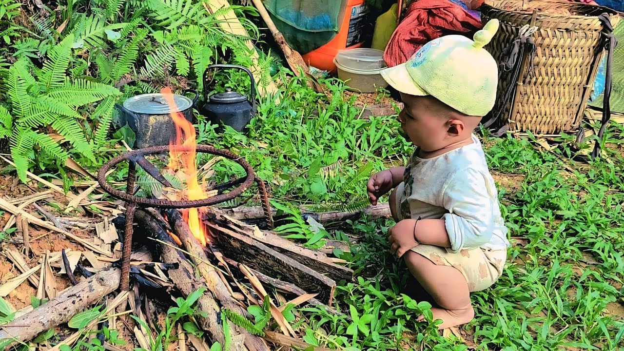 Single Father Harvesting Taro to Sell | Childhood of Poor Children | Emotional Family Story
