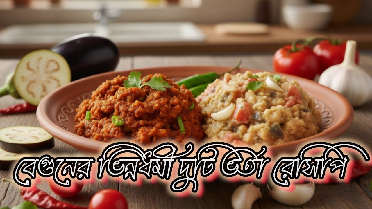 বেগুনের দূর্দান্ত ২টি ভর্তা 😍 গ্রামীণ স্বাদের এমন ভর্তা আগে কখনো খাননি | Begun Bhorta Recipe 