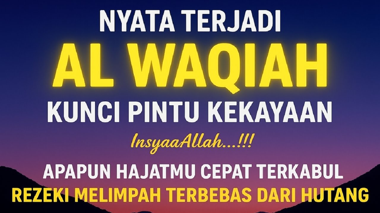 BACAAN AL QURAN MERDU SURAH AL WAQIAH PUTAR DAN DENGARKAN INSYAALLAH REZEKI LANCAR BEBAS DARI HUTANG