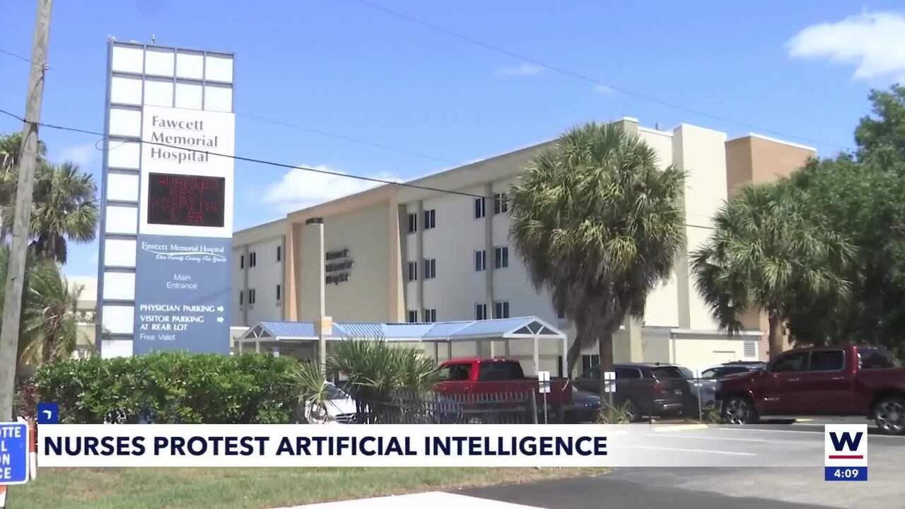 Nurses protest use of AI in the workplace
