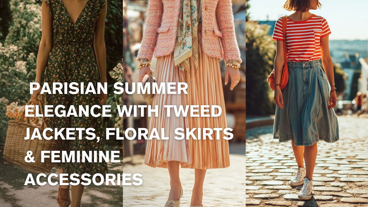 🍃 Parisian Summer Elegance 👜 Tweed Jackets, Floral Skirts & Feminine Accessories