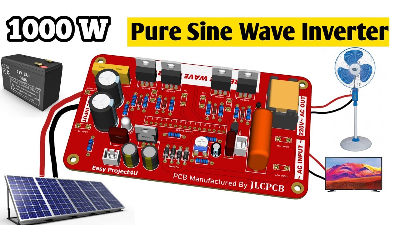 Mocny falownik sinusoidalny 12 V do 220 V | Projekt obwodu falownika i płytki PCB EGS002