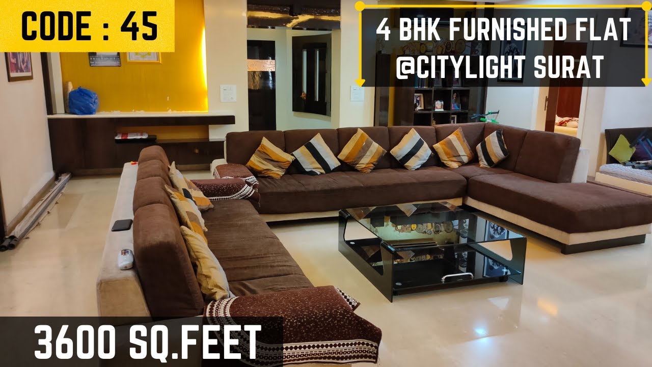 4 BHK Fully Furnished Flat for Sale at Citylight, Surat! Buy Flats in Surat!