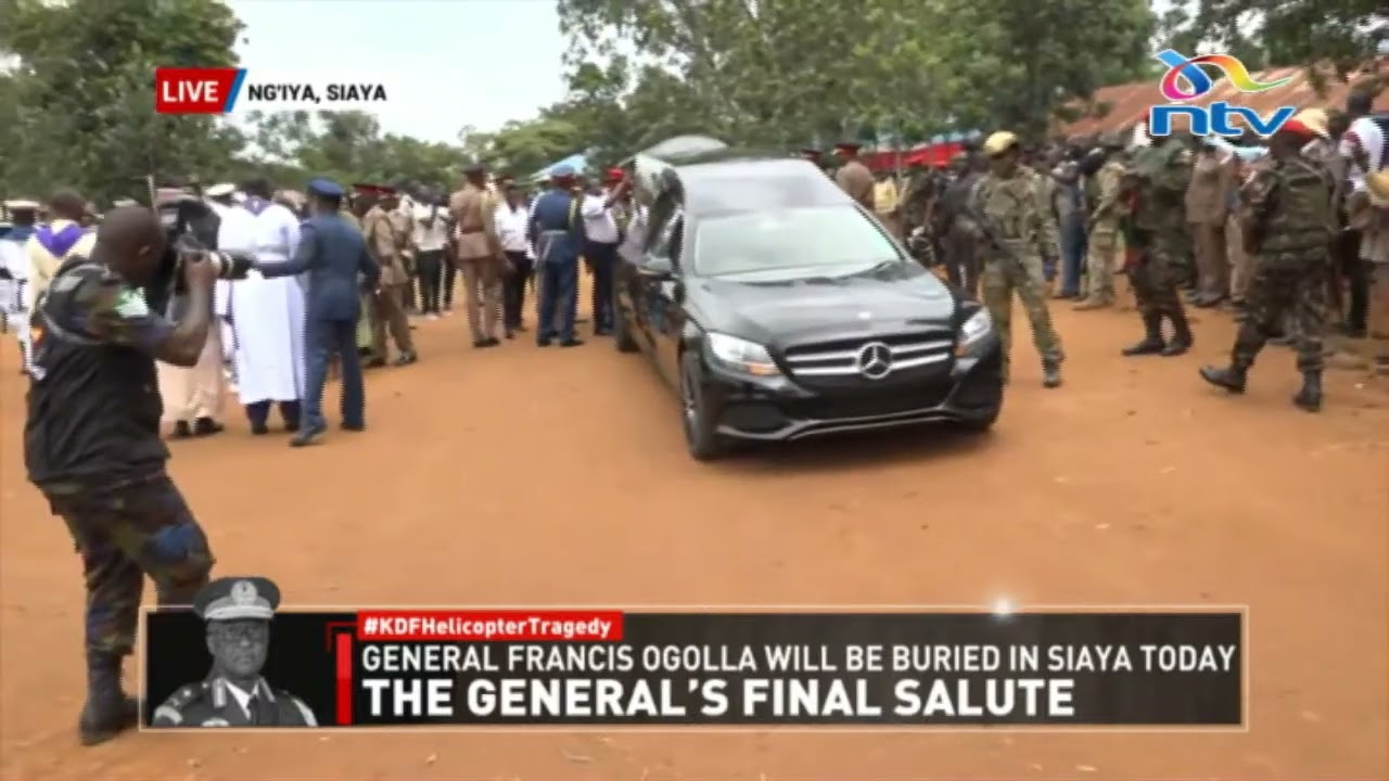 Siaya: CDF General Francis Ogolla's body arrives at Senator Obama Primary School