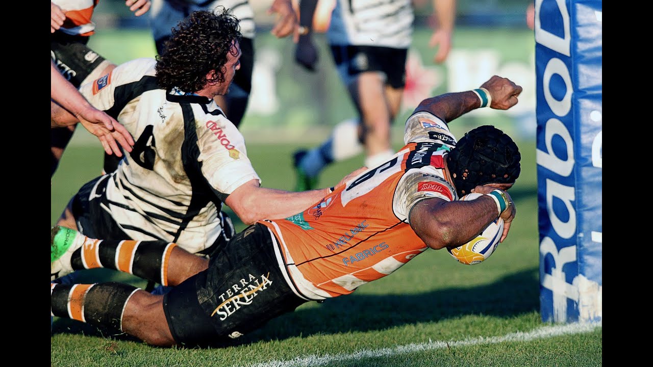 Determined Manoa Vosawai scores a Try! Benetton Treviso v Zebre 28th Dec 2013