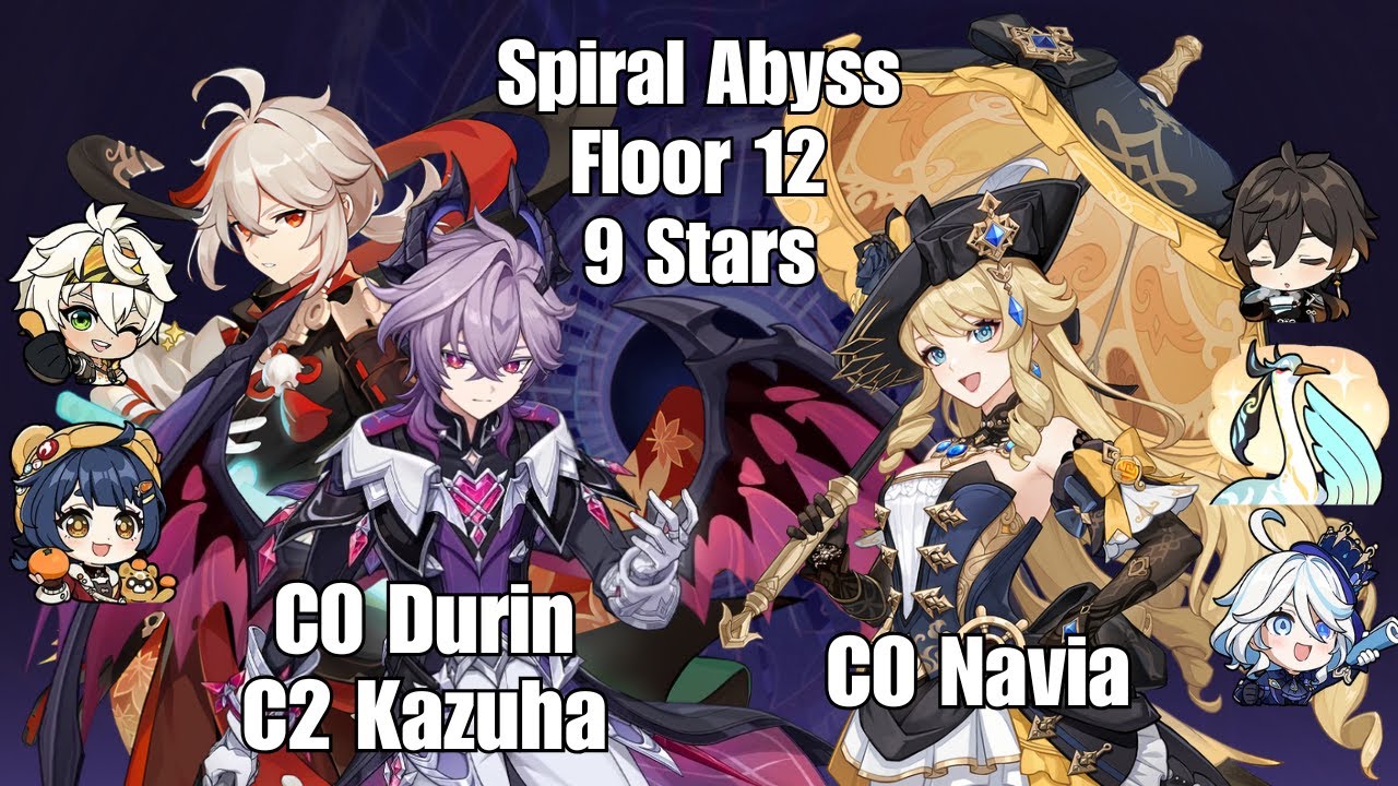 Spiral Abyss Floor 12 9* Clear - C0 Durin, C2 Kazuha, & C0 Navia