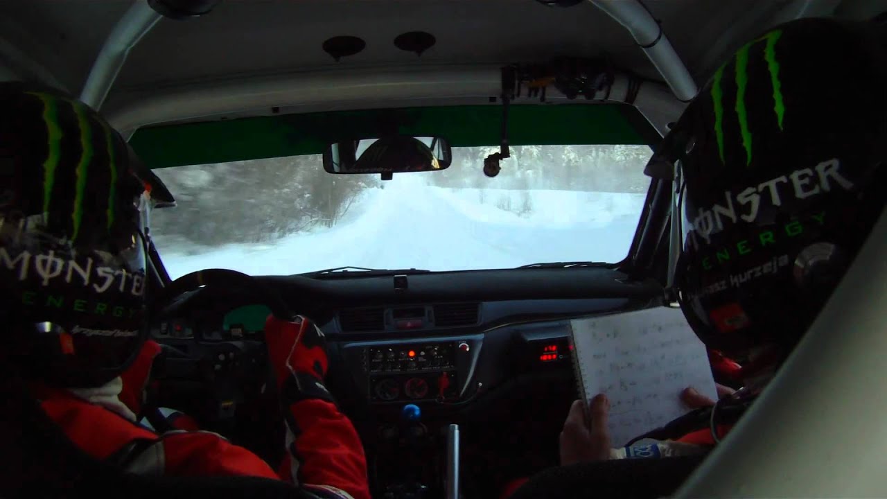 Zobacz Hołka w Mitsubishi Lancer EVO onboard SNOW