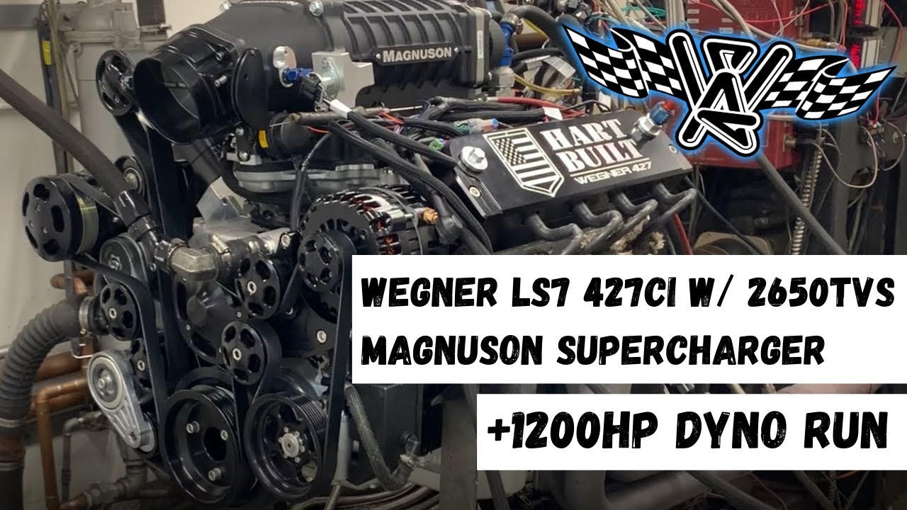 Wegner Built 427ci Magnuson 2650TVS Supercharged LS7 +1200 HP Dyno run!