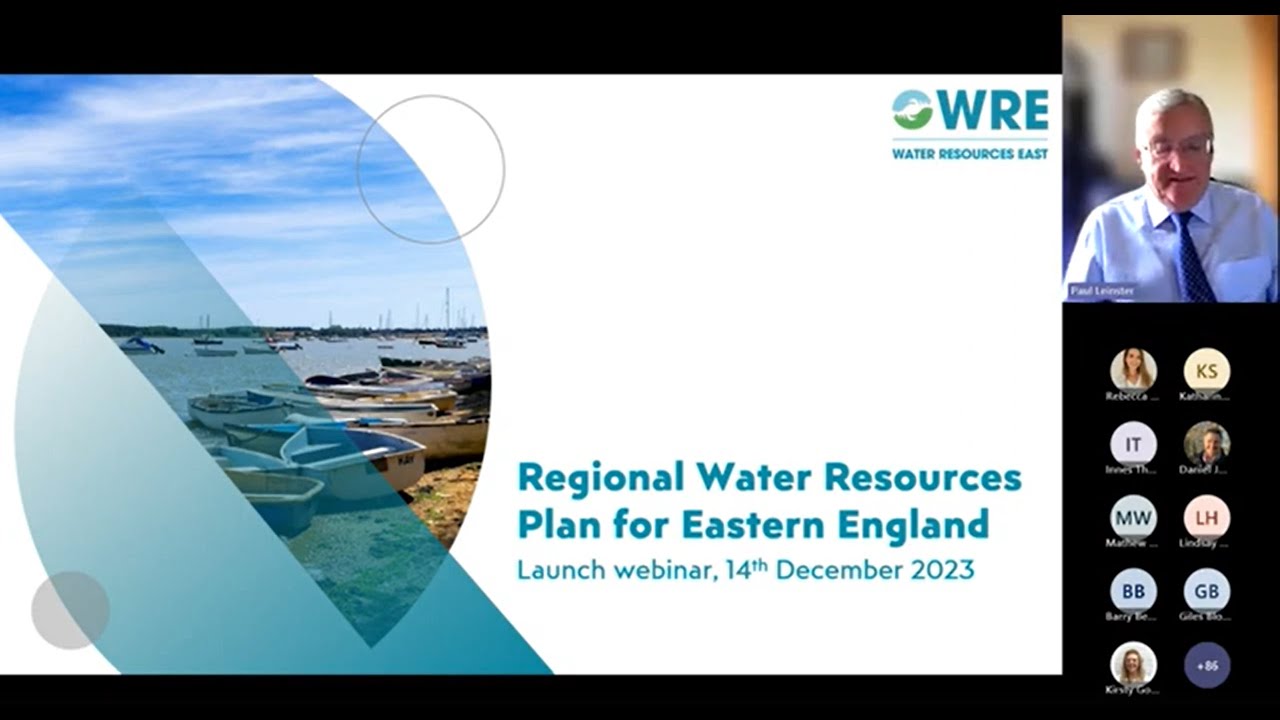Launch Webinar: WRE's Regional Water Resources Plan for Eastern England - 14 December 2023