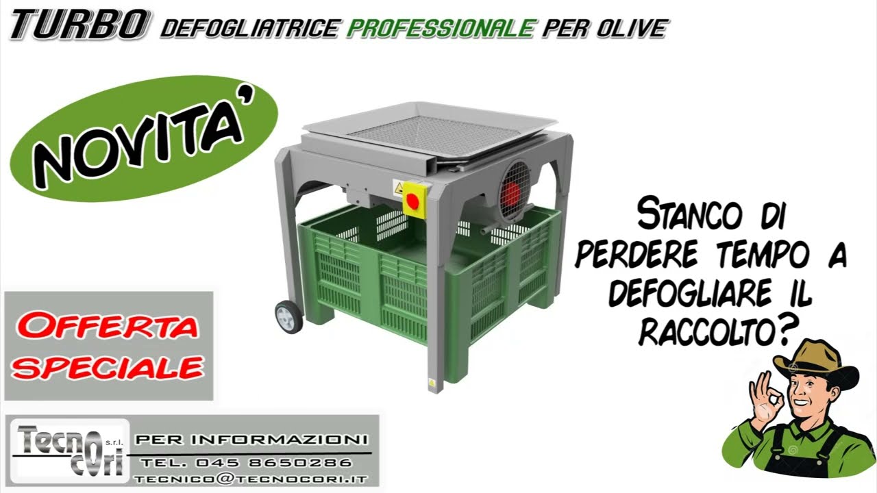 Turbo defogliatrice professionale per olive