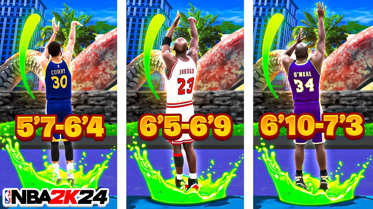 *NEW* #1 BEST JUMPSHOTS For ALL HEIGHTS & 3PT RATINGS in NBA 2K24! Best jumpshot 2k24