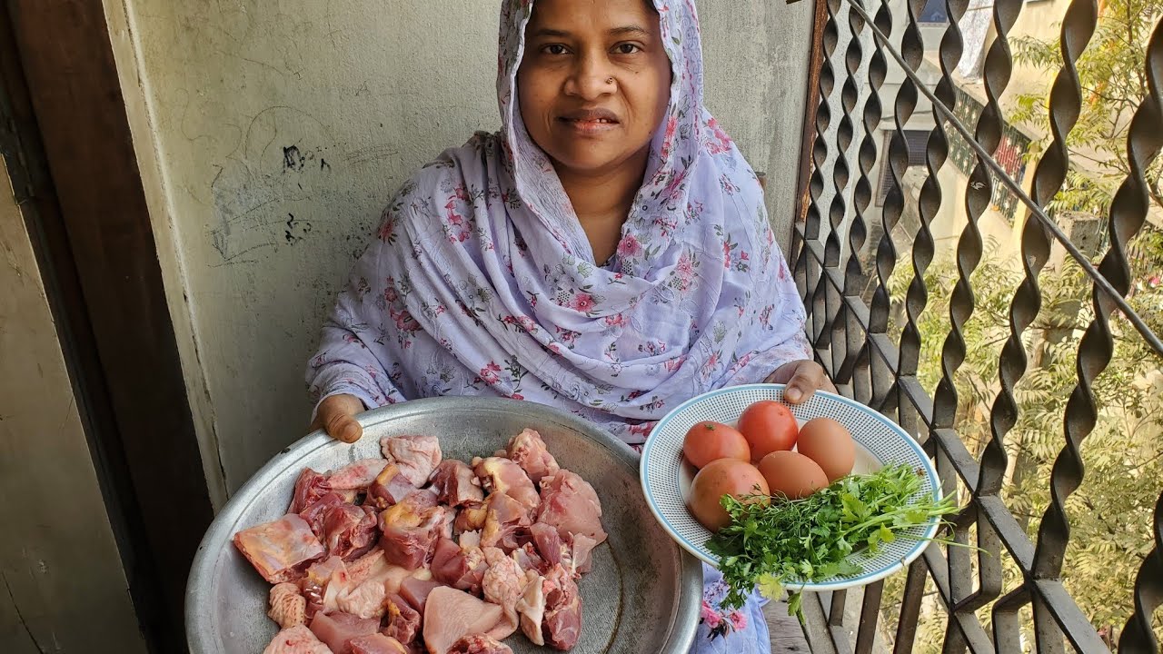 টমেটো  ডিম ভর্তা সাথে মুরগি ভুনা|| murgi bhuna o bhorta 