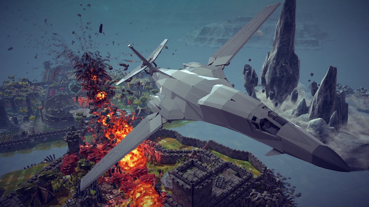 Rockwell B-1 Lancer Carpet Bombs Cities and Castles + Other Awesome Destruction | Besiege