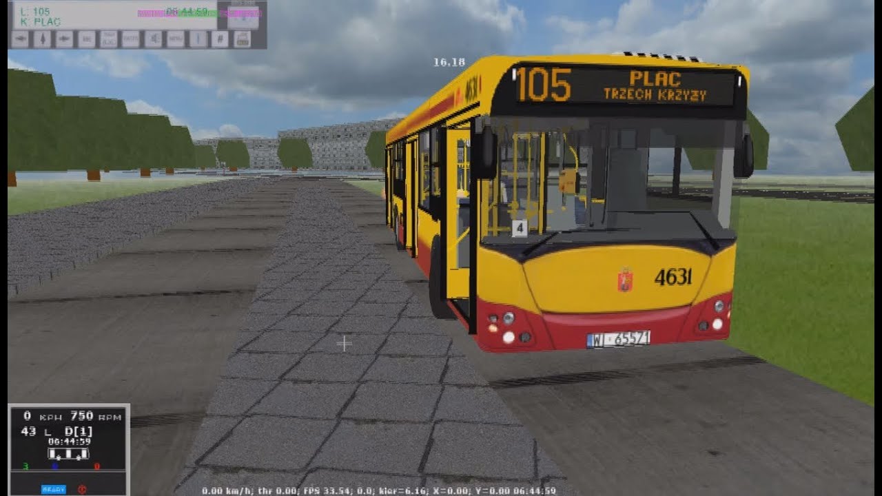 VirtualBus- Warszawa, linia 105 (Jelcz M121M MZA W-wa 