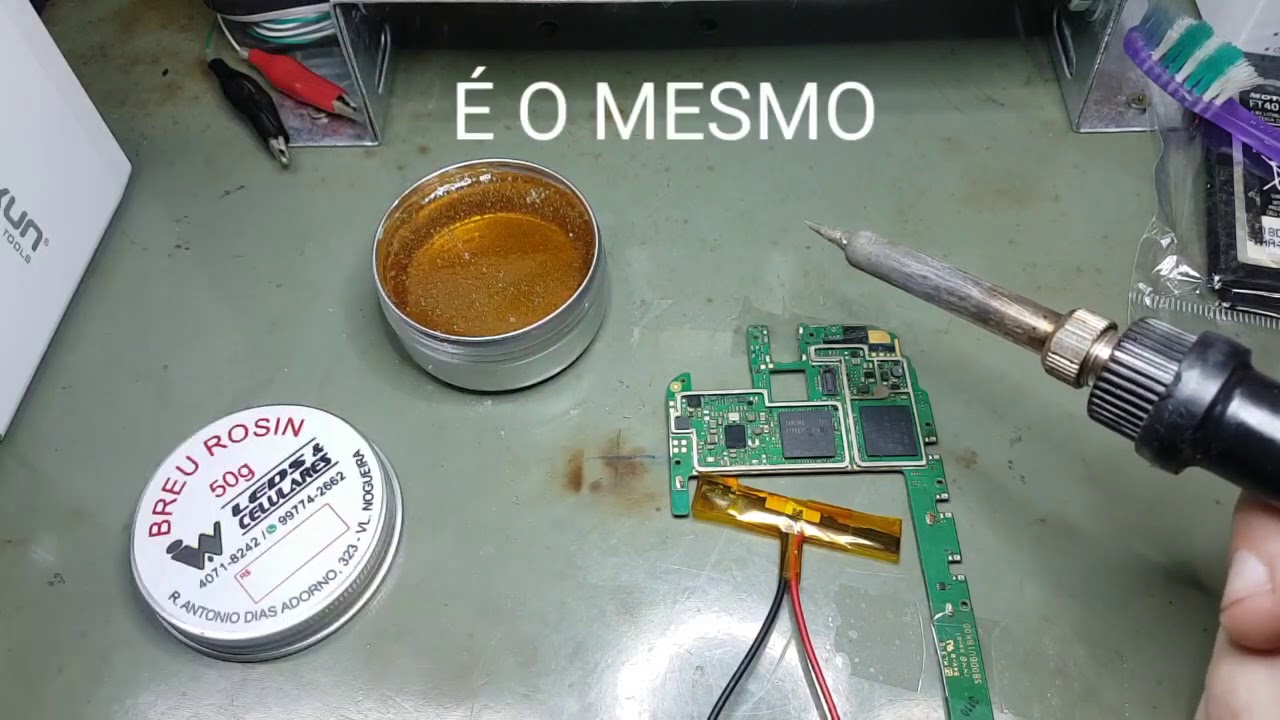 Como usar o breu rosin localização de  curto em placa