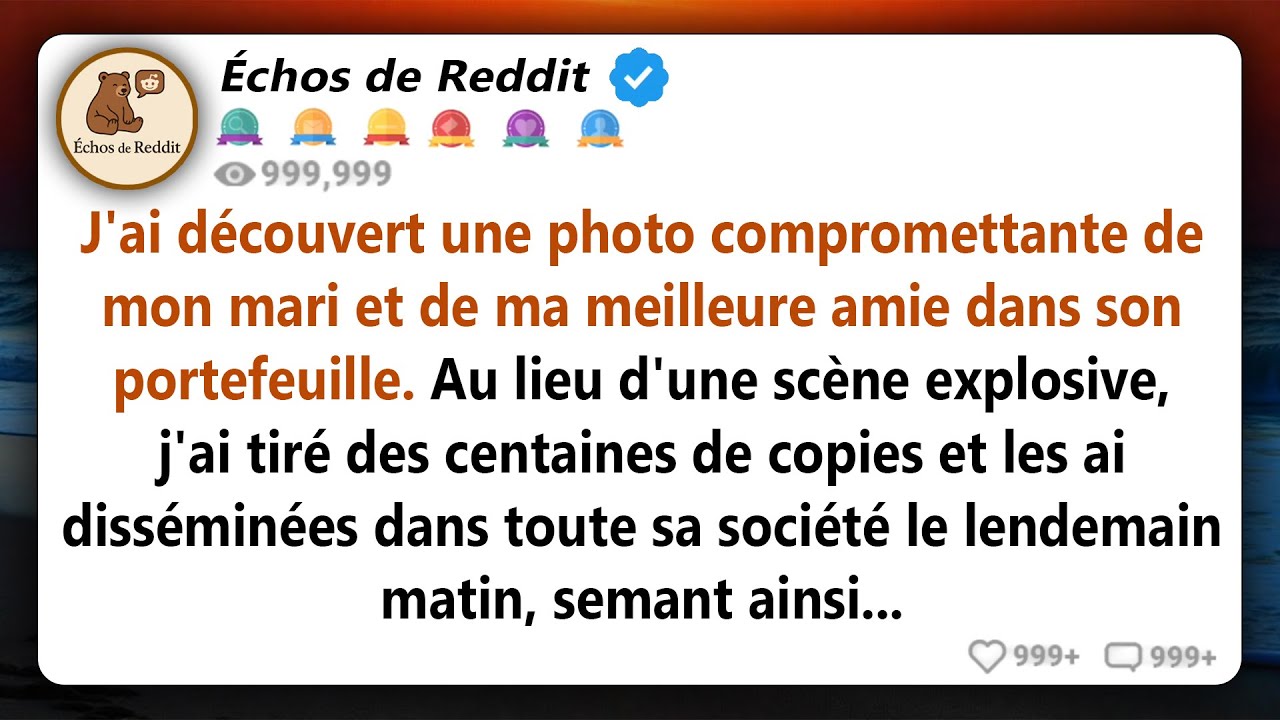 J'ai découvert dans le portefeuille de mon mari une photo de lui embrassant ma meilleure amie. J'ai